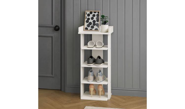 Neo Multi-Layer Wooden Shoe Rack - White