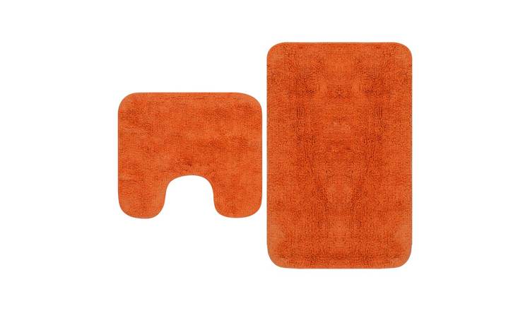 Walplus Pack of 2 Cotton Bathroom Mat Set - Orange