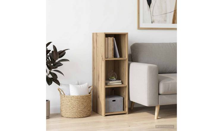 Walplus 2 Shelf Rectangular Sideboard - Artisan Oak - 30 x 41 x 93 cm