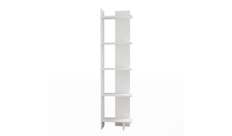 Living and Home Modern 5-Tier Corner Bookshelf - White
