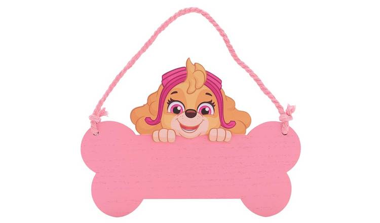 Widdop Paw Patrol Skye Wooden Hanging Plaque - Pink