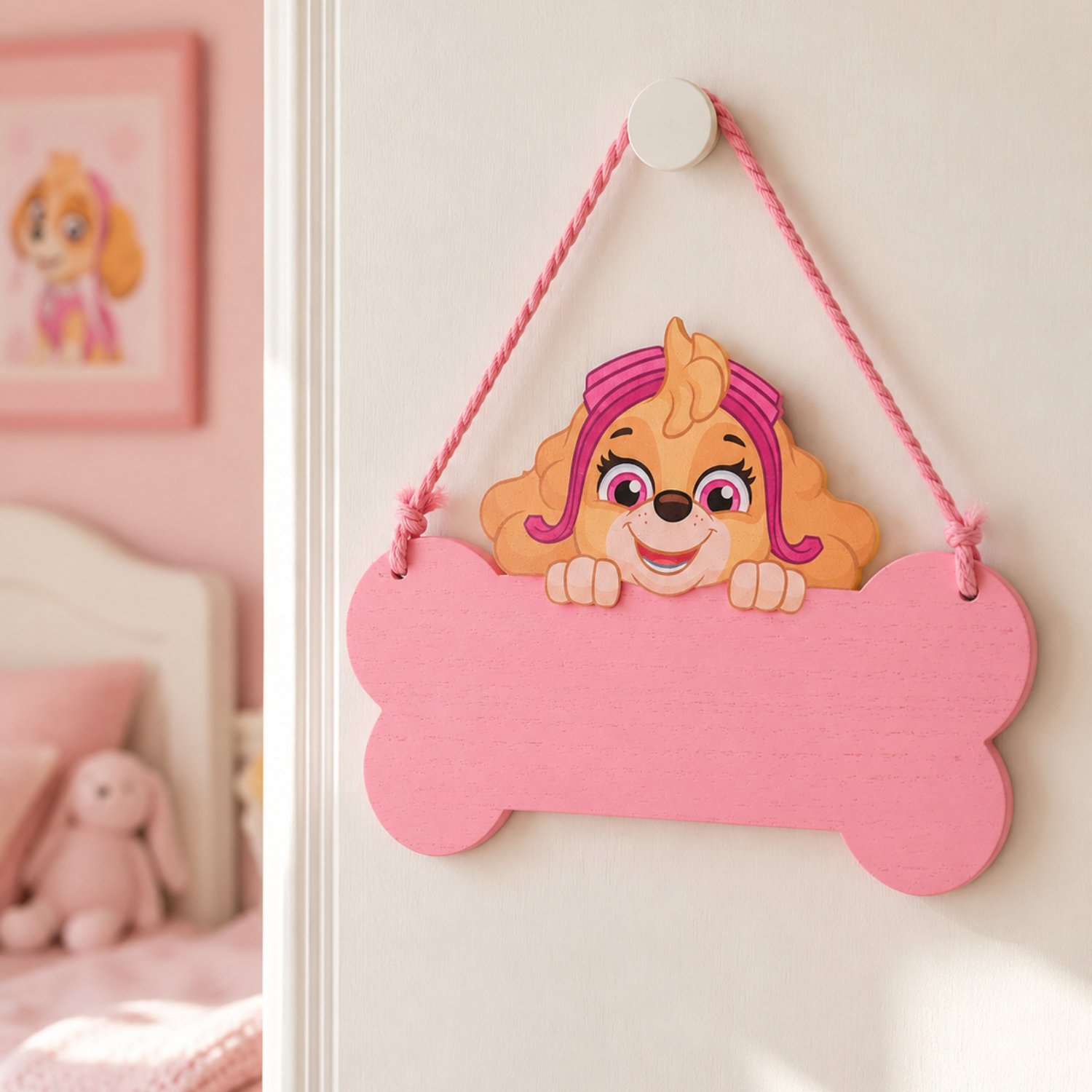 Widdop Paw Patrol Skye Wooden Hanging Plaque - Pink - Image 3