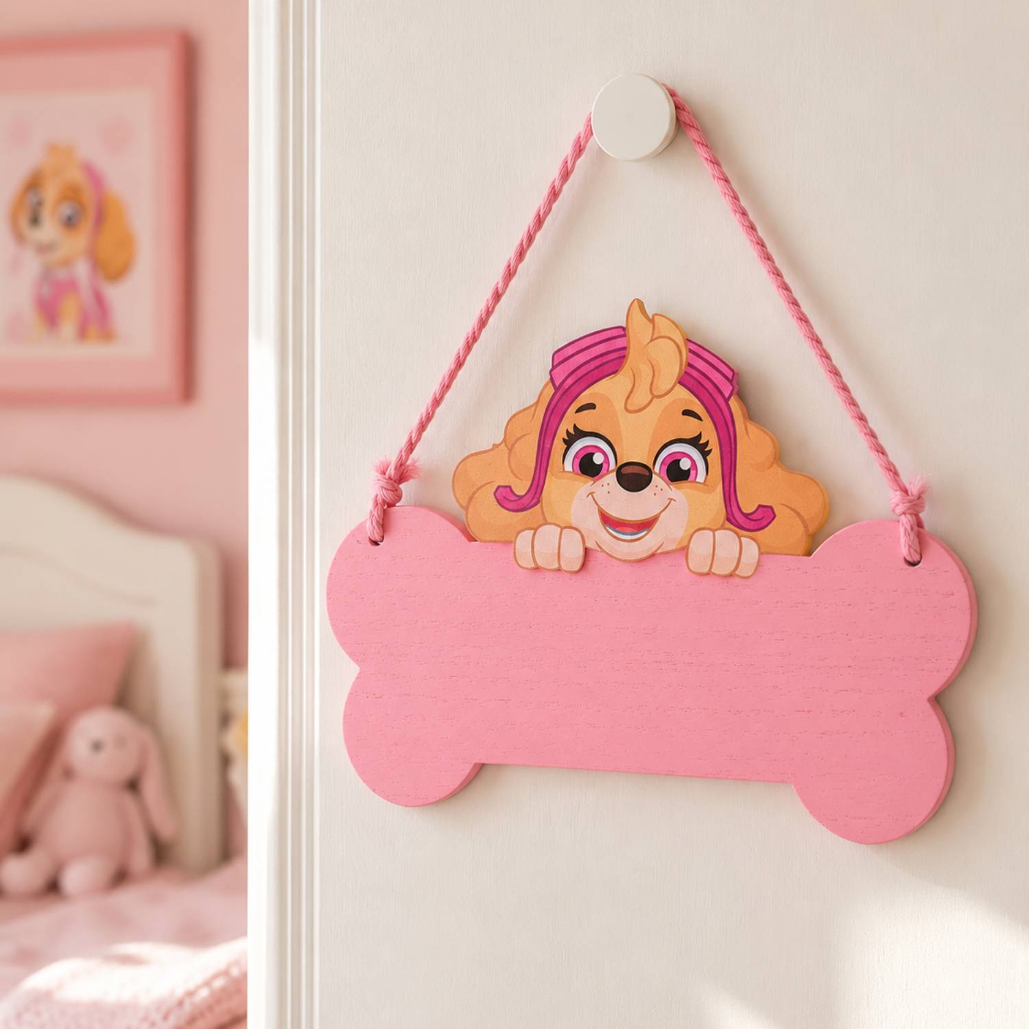 Widdop Paw Patrol Skye Wooden Hanging Plaque - Pink - Image 3
