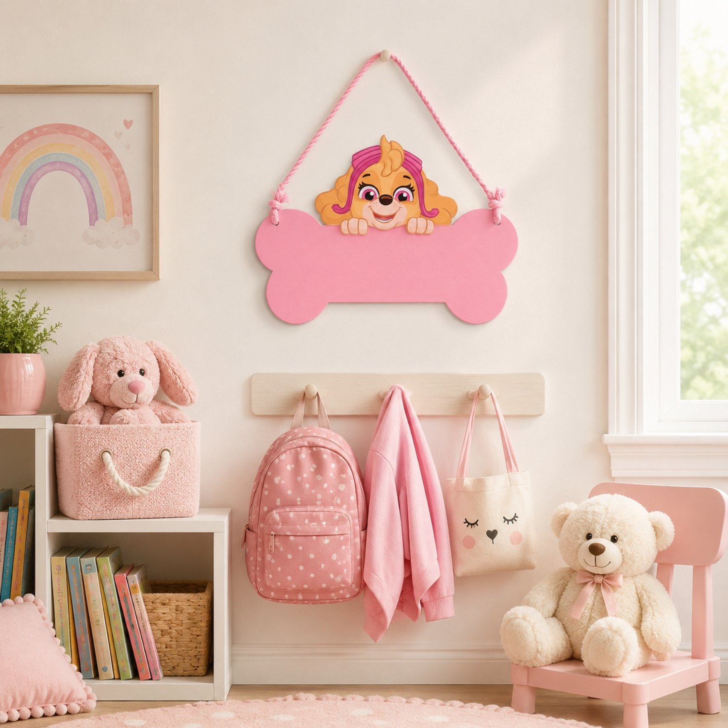 Widdop Paw Patrol Skye Wooden Hanging Plaque - Pink - Image 4