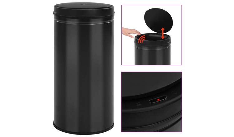 Walplus Steel Automatic Sensor Dustbin 70 L Carbon - Black - 36 x 76 cm