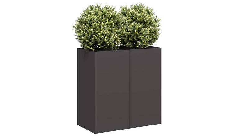 Walplus Steel Garden Planter - Black - 80 x 40 x 80 cm
