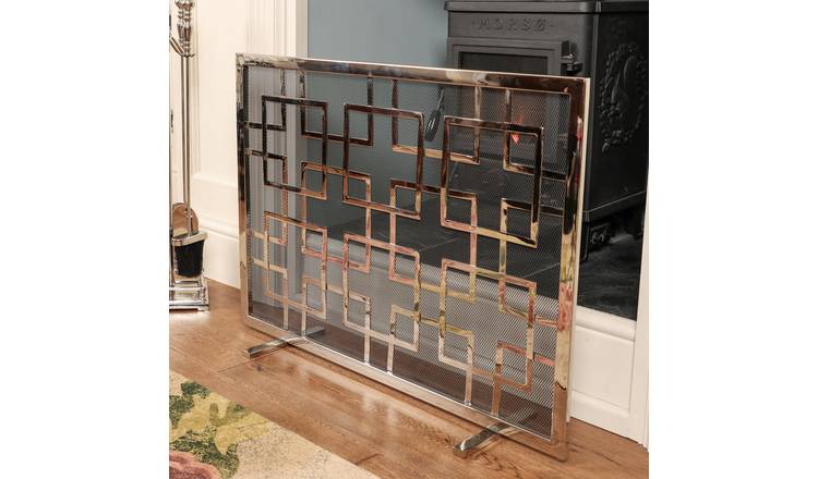 Dibor Nickel Fireplace Screen - Kensington