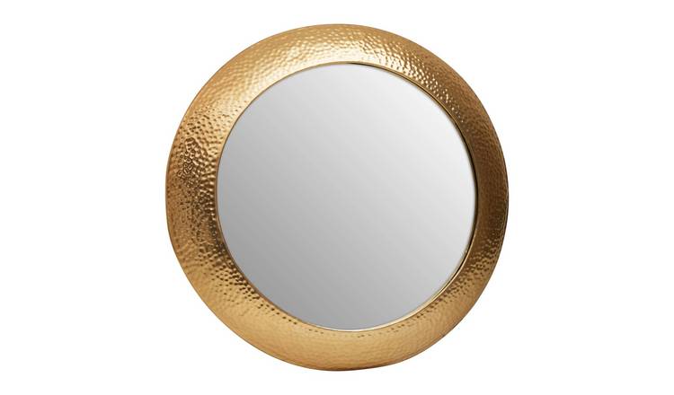 Orsina Templar Finish Round Wall Mirror – Gold