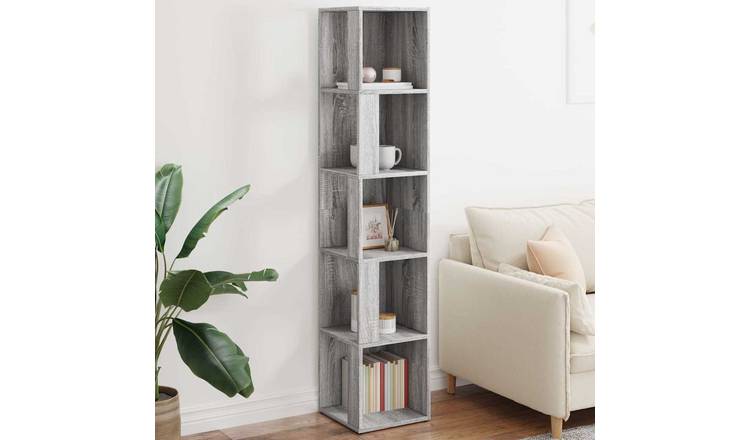 Walplus Engineered Wood Cabinet - Grey and Oak - 33 x 33 x 164.5 cm