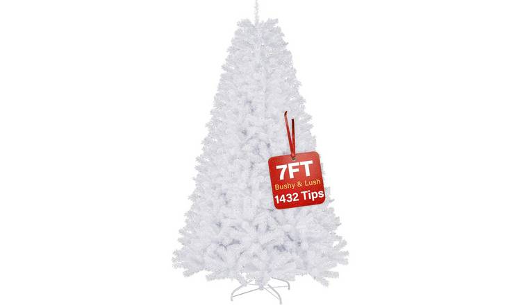 My Christmas 7ft White Artificial Christmas Tree with 1432 Tips - White