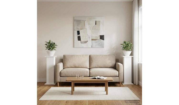 Walplus Pack of 2 Engineered Wood Plant Stand - White - 30.5 x 30 x 80.5 cm