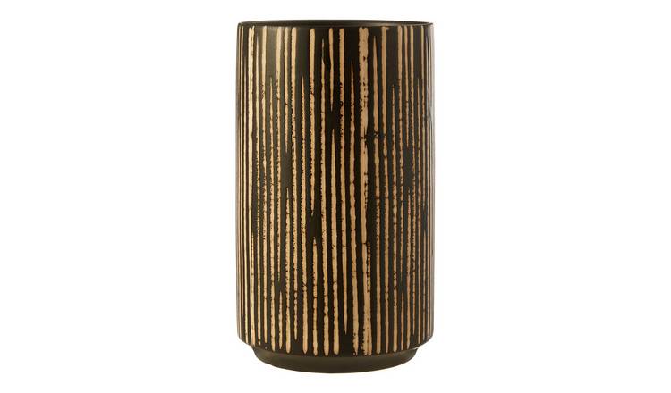 Orsina Kiso Large Finish Stoneware Vase - Black and Cream