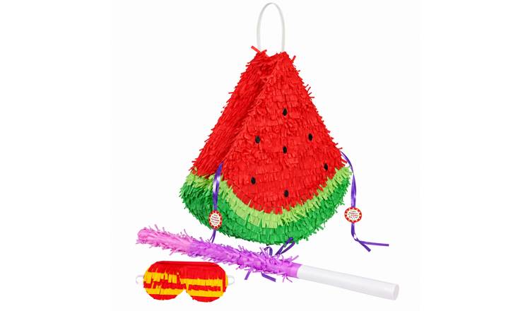 Fax Potato 3pc Watermelon Pinata Set with Stick & Blindfold - Pink Stick