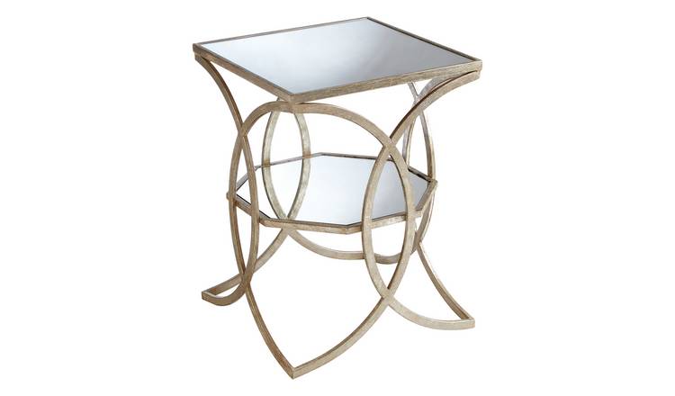 Orsina Zariah Mirrored Side Table - Silver