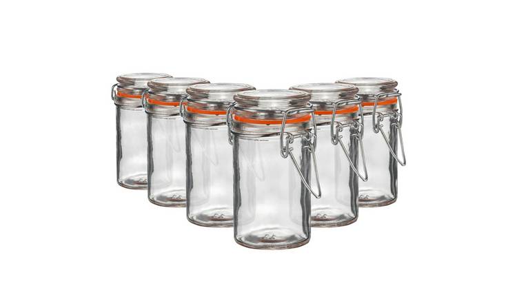 Argon Tableware Glass Storage Jars - Pack of 6