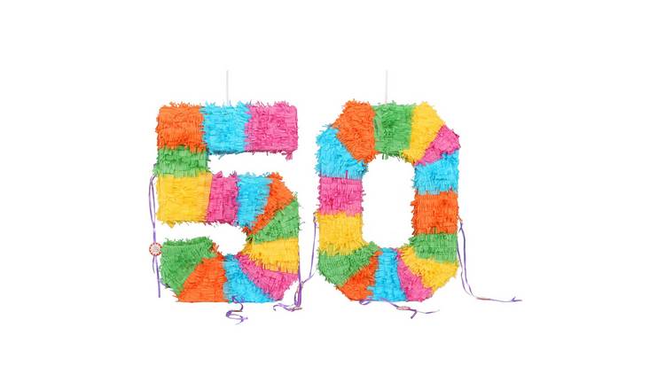 Fax Potato 2pc 50th Birthday Pinata & Blindfold Set - Multi