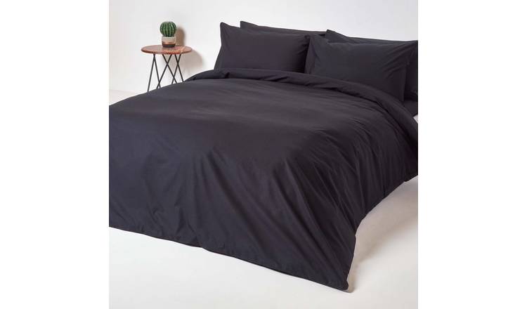 Homescapes Egyptian Cotton Black Bedding Set - Single
