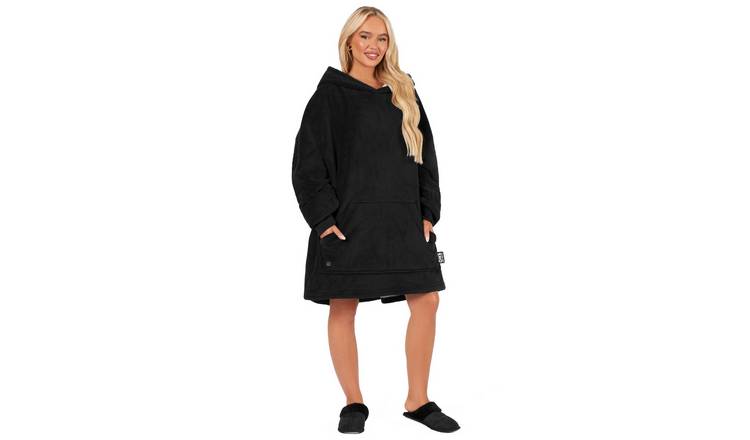 OHS Heated Hoodie Blanket - One Size - Black