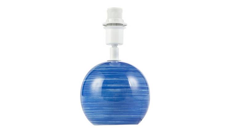 Happy Homewares Blue and White Ceramic Gloss Base Table Lamp - 12cm