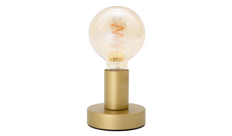 Happy Homewares Satin Gold Bulb Holder to Showcase Vintage Table Lamp - 10cm