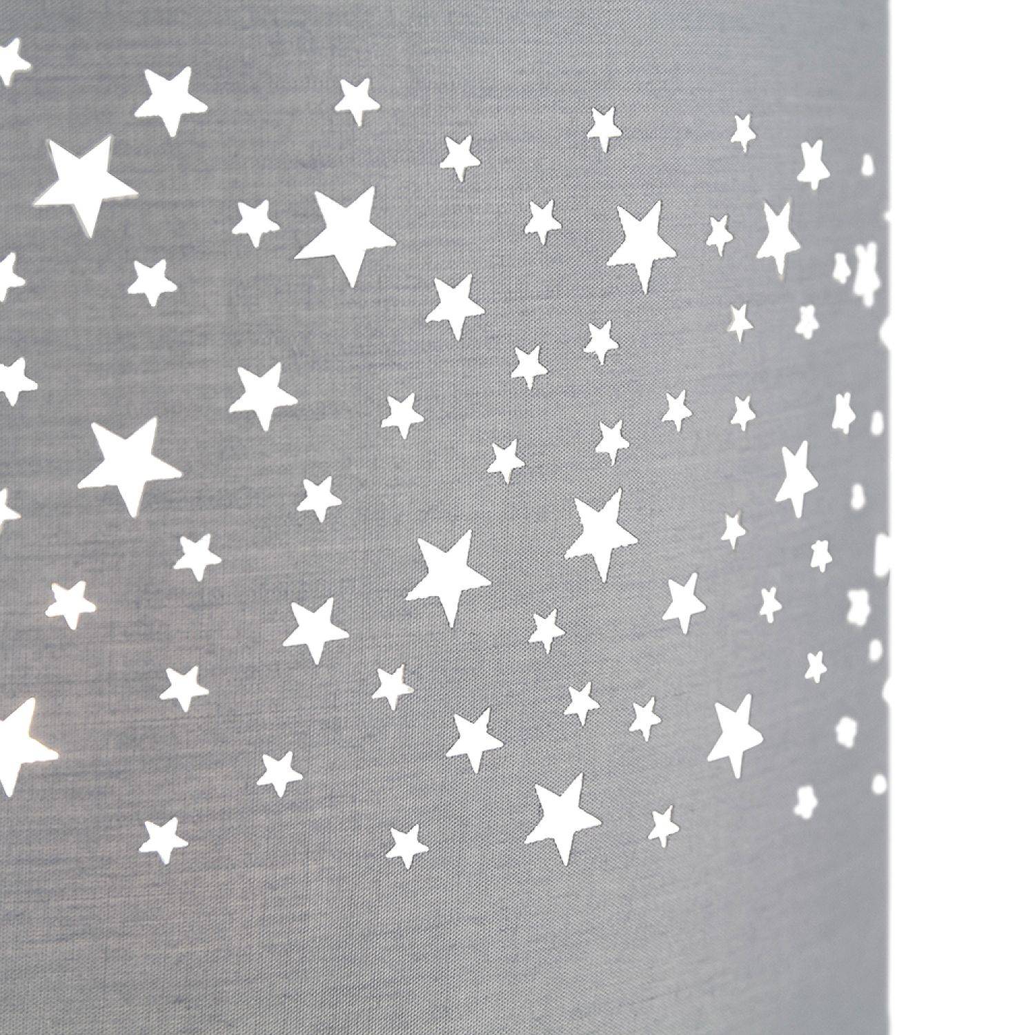 Happy Homewares Grey Stars Decorated Children Kids Soft Pendant Shade - 25cm - Image 3