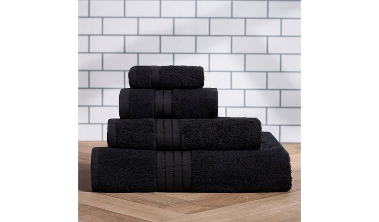 OHS Plain Pure Cotton Face Cloth - 30 x 30cm - Black