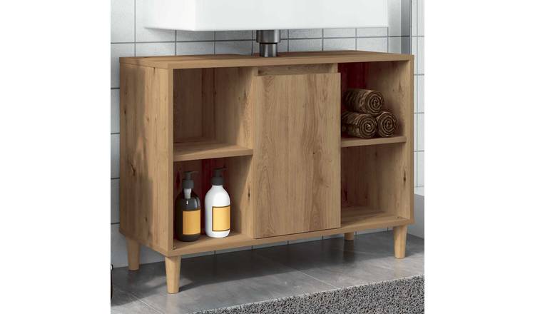 Walplus Engineered Wood Bathroom Cabinet - Artisian Oak - 80 x 33 x 60 cm