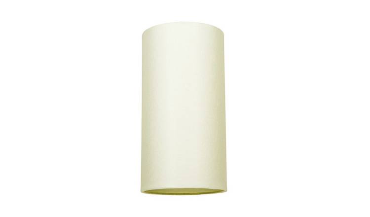 Happy Homewares Soft Cream Linen Fabric Tall Cylindrical Lampshade - 13cm