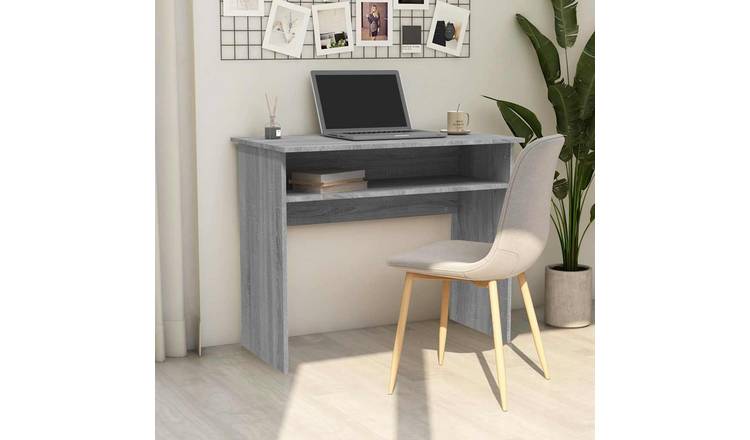 Walplus Engineered Wood Desk - Grey and Oak - 90 x 50 x 74 cm