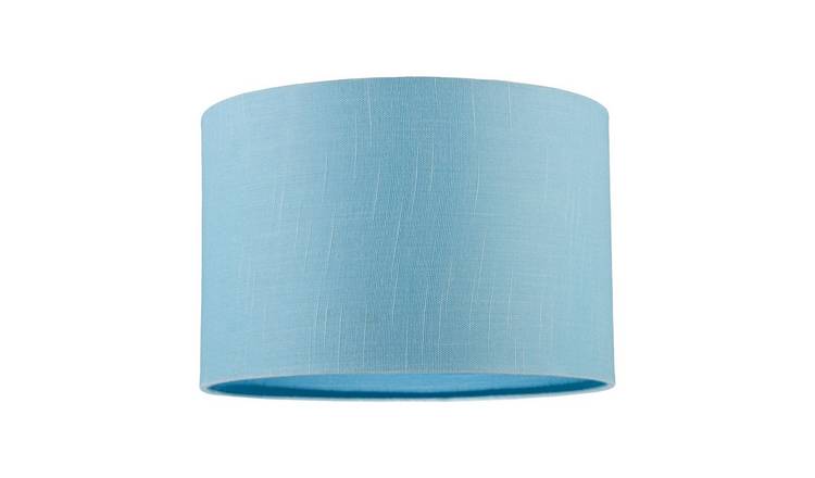 Happy Homewares Ocean Current Blue Textured Linen Fabric Lampshade - 30cm