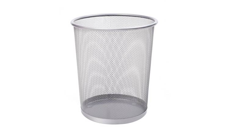 Keplin Round Metal Mesh Waste Paper Bin - Silver