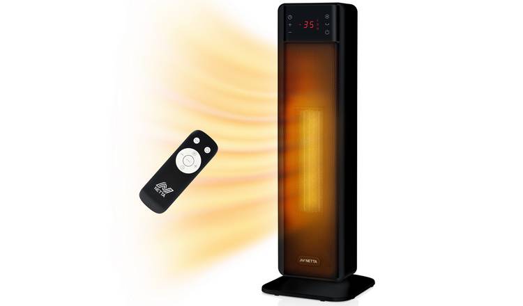 NETTA 2000W Ceramic Tower Heater with Remote Control - Black