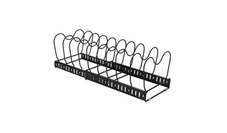 Living and Home Extendable Pot Lid Rack - Black