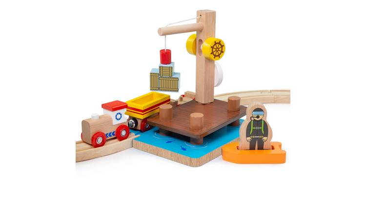 Bigjigs Rail Crane Dock; Dingy & Diver 3 Years +