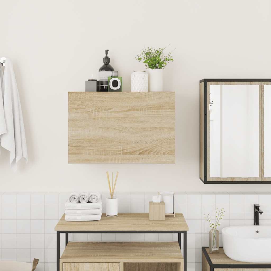 Walplus Engineered Wood Bathroom Wall Cabinet - Sonoma Oak - 60 x 25 x 40 cm - Image 3