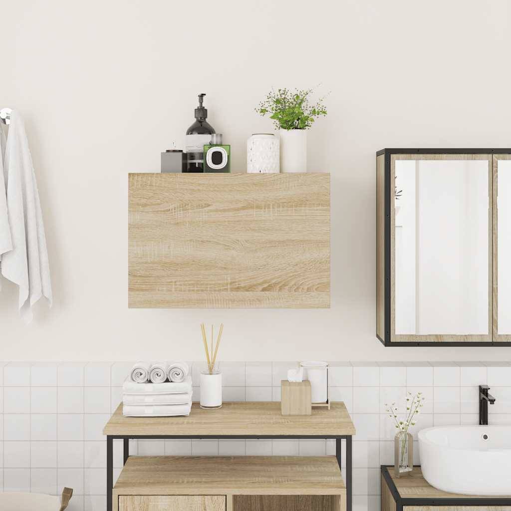 Walplus Engineered Wood Bathroom Wall Cabinet - Sonoma Oak - 60 x 25 x 40 cm - Image 3