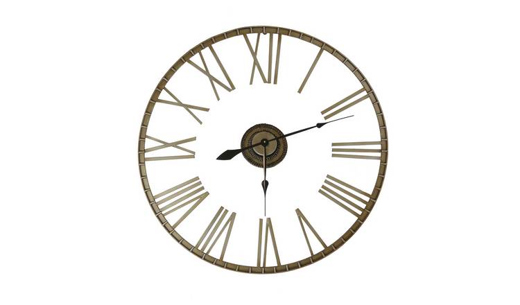 Charles Bentley Extra Large Outdoor Skeleton Wall Clock - Bronze