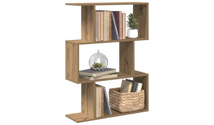Walplus 3 Tier Engineered Wood Book Cabinet - Oak - 70 x 24 x 97 cm