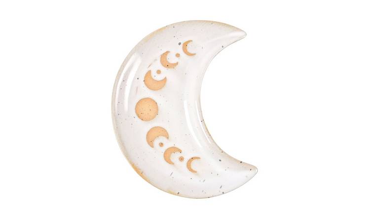 Something Different Moon Phases Ceramic Trinket Dish - White