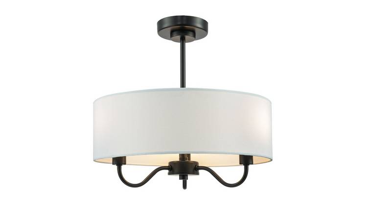 Happy Homewares Semi Flush in Matte Black Ceiling Light - 40cm
