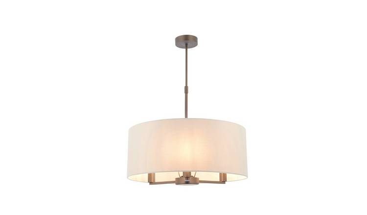 Loops Direct Steel Fabric Ceiling Pendant Light - Antique Bronze