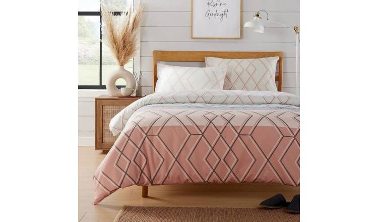 New Edge Blinds Havanna Geo Pink Duvet Set - King
