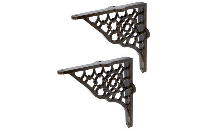 Hammer & Tongs Honeycomb Iron Shelf Bracket - Raw - Set of 2