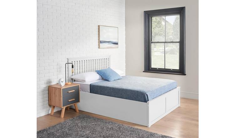 Home Treats King Size 5ft Wooden Ottoman Bed Frame - White