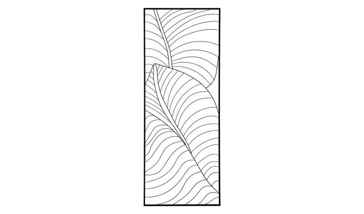 Orsina Trento Large Leaf Design Wall Art - Black