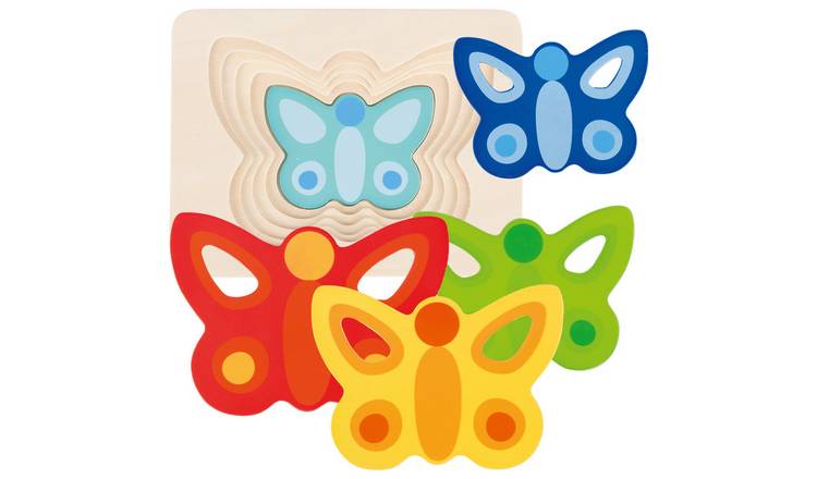 Goki Butterfly 5 Piece Wooden Layered Puzzle