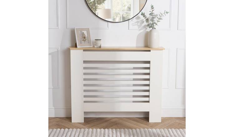 OHS Engineered Wood Radiator Cover - Cream/Wood - Medium