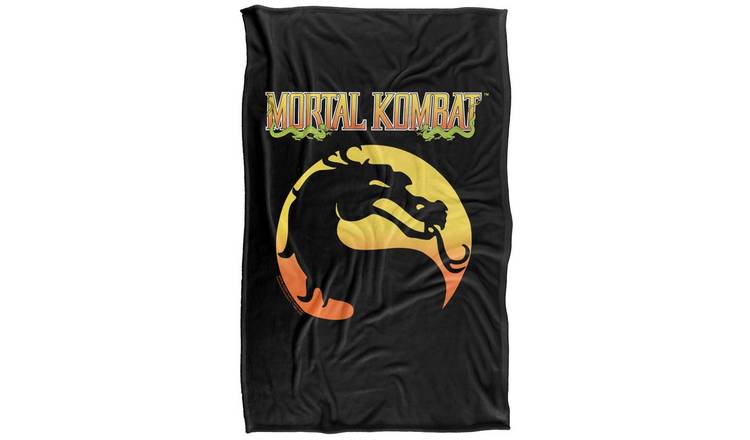 Mortal Kombat Klassic Logo Supersoft Black Blanket - 152cm x 127cm