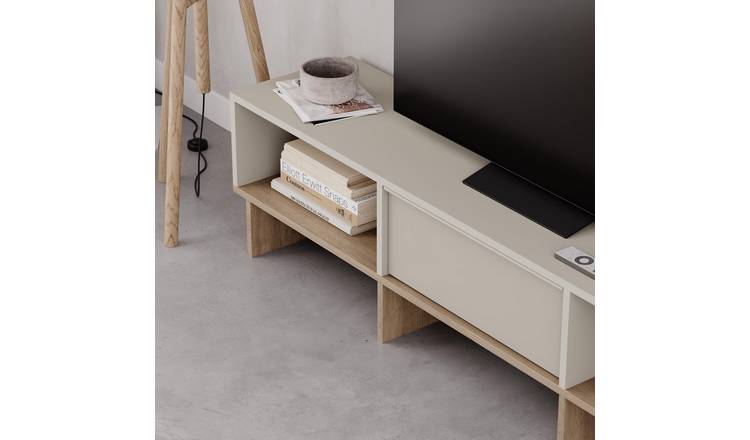 Decortie Yuki Wall-Mounted TV Unit Particleboard Matt Finish - Sand