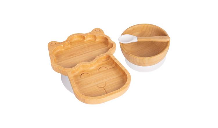 Tiny Dining Children's Bamboo Suction Llama Dinner Set - White